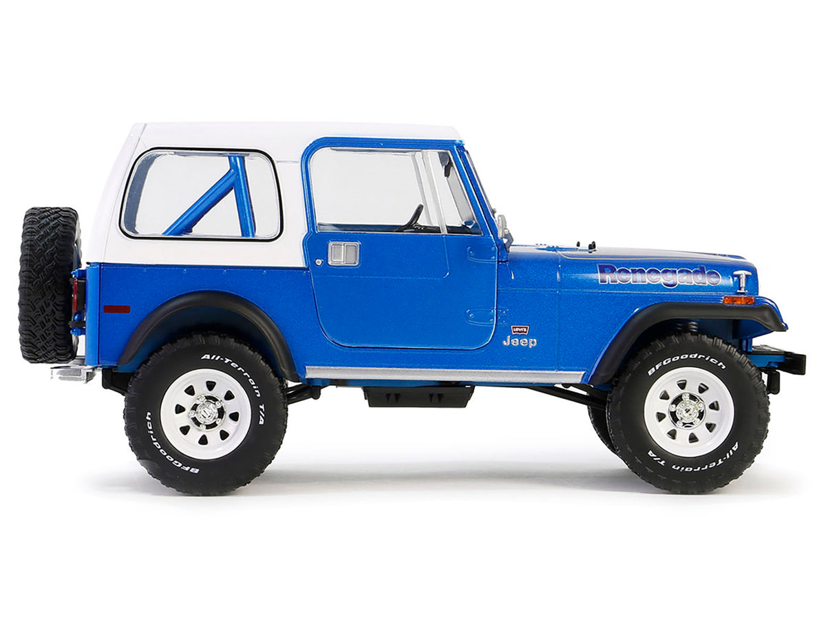 1978 Jeep CJ-7 Renegade Captain Blue Metallic with White Top "Artisan Collection" Series 1/18 Diecast Model Car