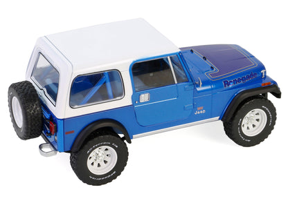 1978 Jeep CJ-7 Renegade Captain Blue Metallic with White Top "Artisan Collection" Series 1/18 Diecast Model Car