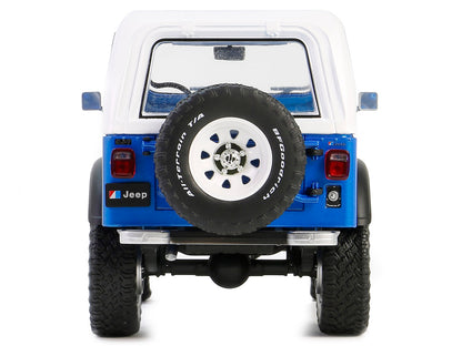 1978 Jeep CJ-7 Renegade Captain Blue Metallic with White Top "Artisan Collection" Series 1/18 Diecast Model Car