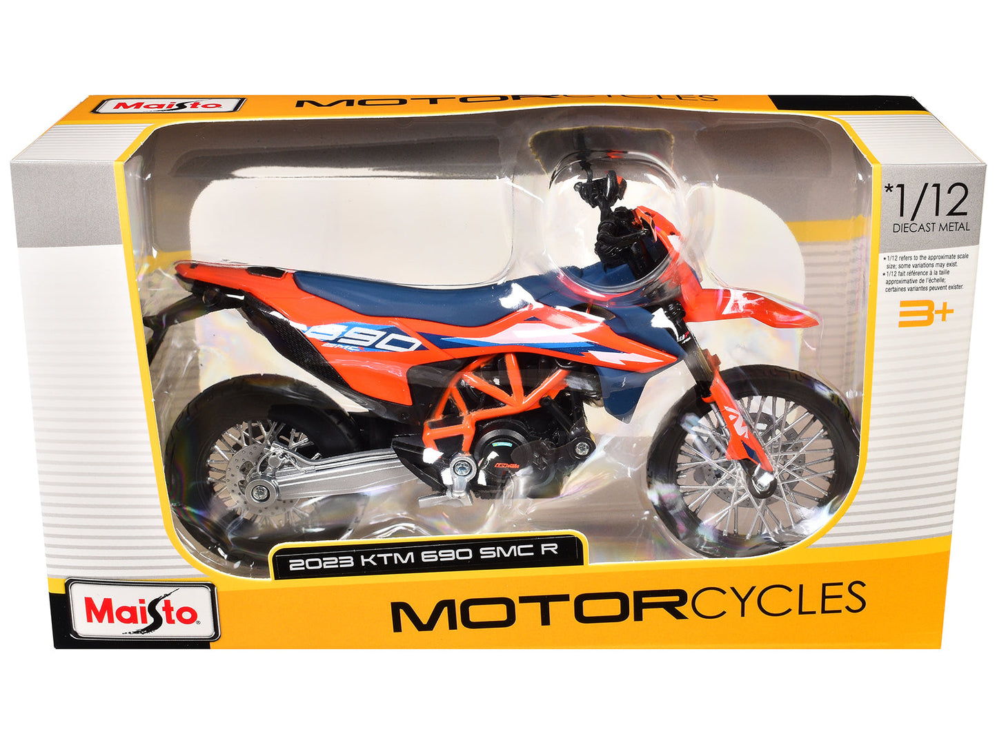 2023 KTM 690 SMC R Orange and Blue 1/12 Diecast Motorcycle Model