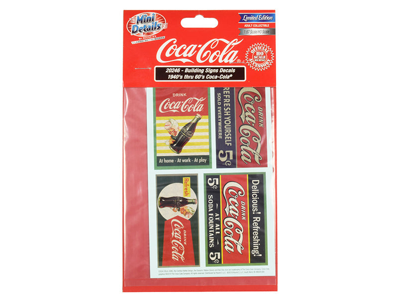 1940's Thru 1960's "Coca-Cola" Building Signs Decals for 1/87 (HO) Scale Models