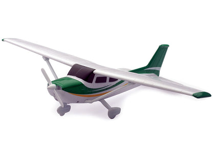 Model Kit Cessna 172 Skyhawk Aircraft White with Green and Yellow Stripes "Sky Pilot" Series 1/42 Plastic Model Kit