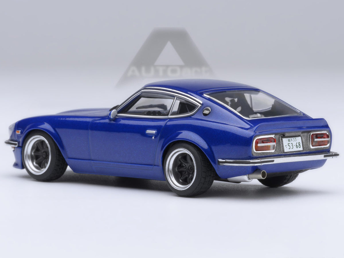 Nissan Fairlady Z RHD (Right Hand Drive) "Akuma No Z" Blue Metallic "Wangan Midnight - Comic #4 Version" Manga 1/64 Model Car