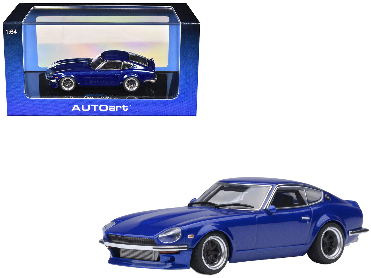 Nissan Fairlady Z RHD (Right Hand Drive) "Akuma No Z" Blue Metallic "Wangan Midnight - Comic #4 Version" Manga 1/64 Model Car