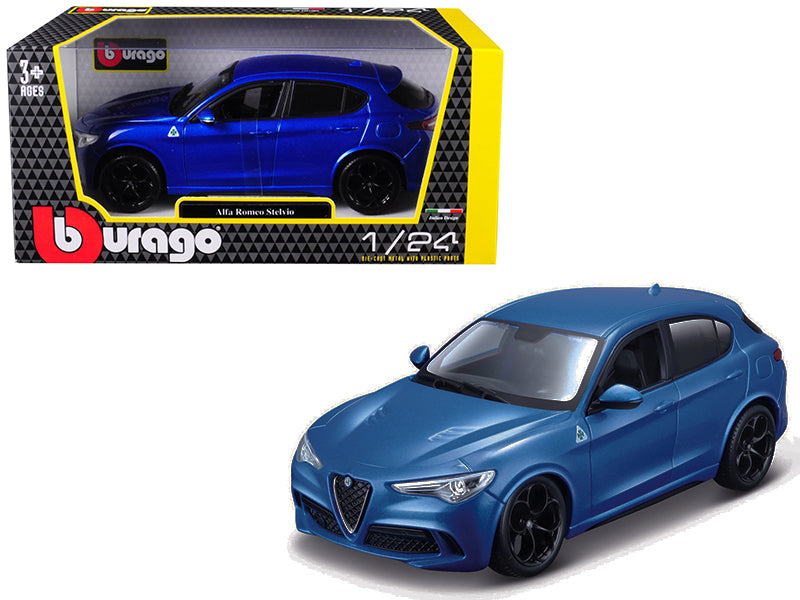 Alfa Romeo Stelvio Quadrifoglio Blue 1/24 Diecast Model Car