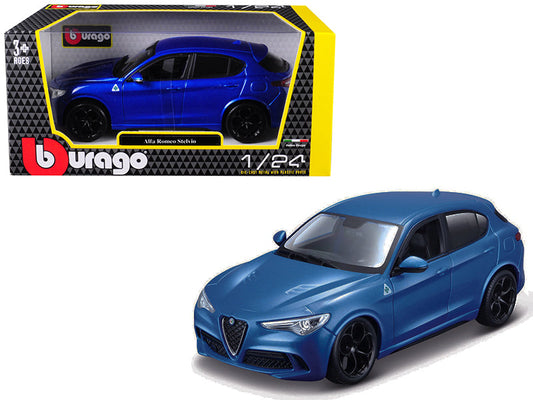 Alfa Romeo Stelvio Quadrifoglio Blue 1/24 Diecast Model Car