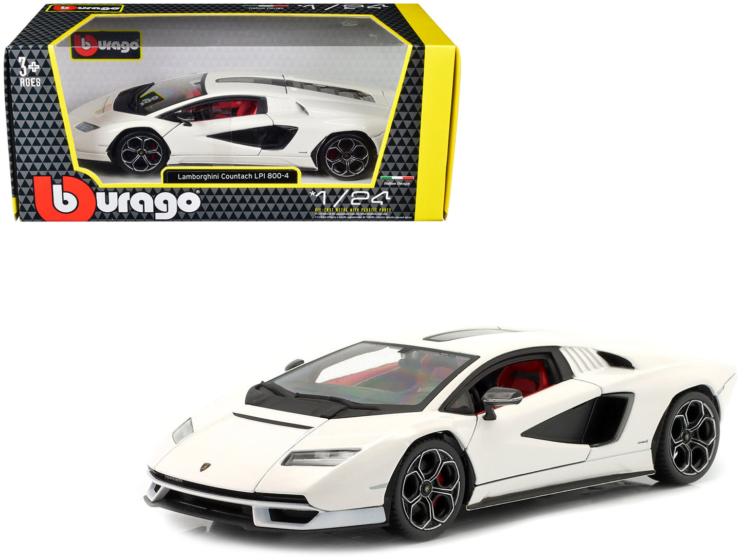 Lamborghini Countach LPI 800-4 White 1/24 Diecast Model Car