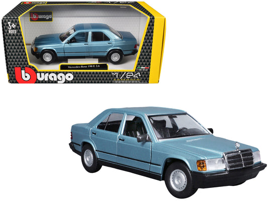 Mercedes-Benz 190 E 2.6 Blue Metallic 1/24 Diecast Model Car