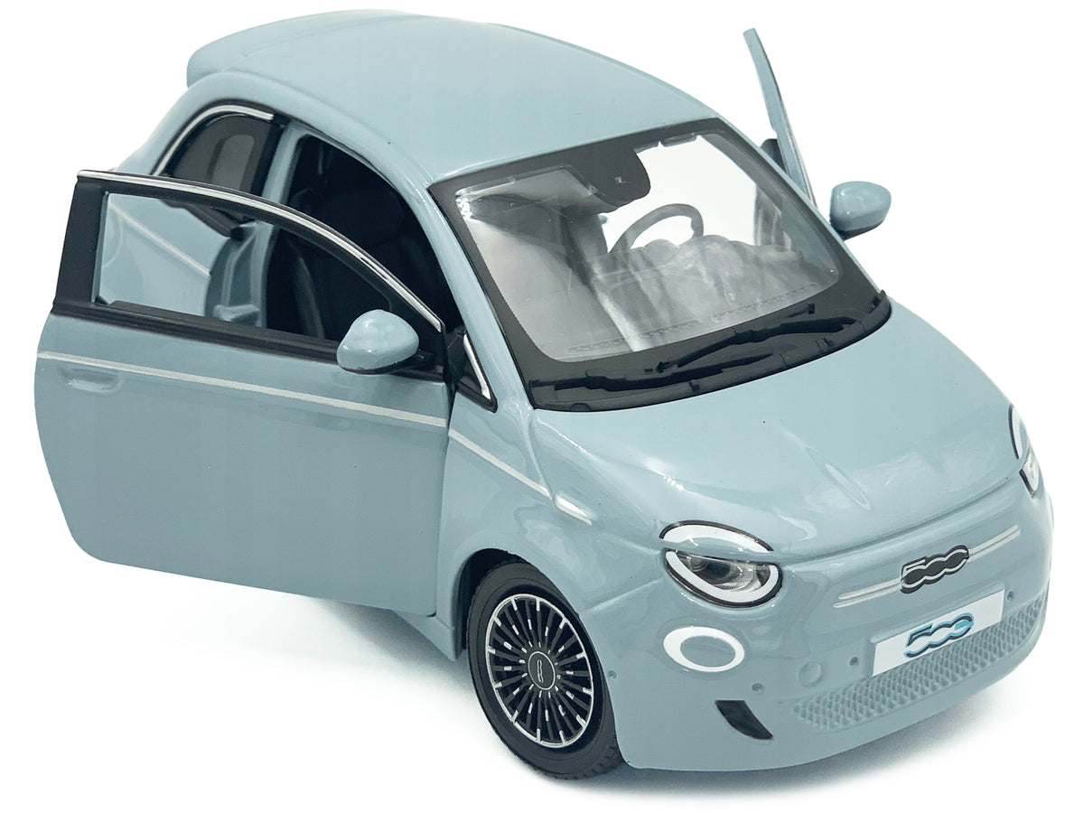 2023 Fiat 500e Light Blue 1/24 Diecast Model Car