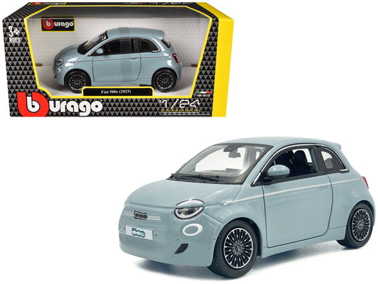 2023 Fiat 500e Light Blue 1/24 Diecast Model Car