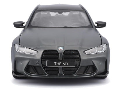 2023 BMW M3 Touring Matt Gray Metallic with Black Top 1/24 Diecast Model Car
