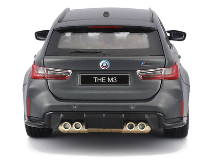 2023 BMW M3 Touring Matt Gray Metallic with Black Top 1/24 Diecast Model Car