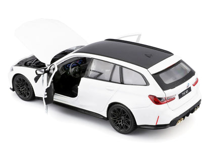 2023 BMW M3 Touring White with Black Top 1/24 Diecast Model Car