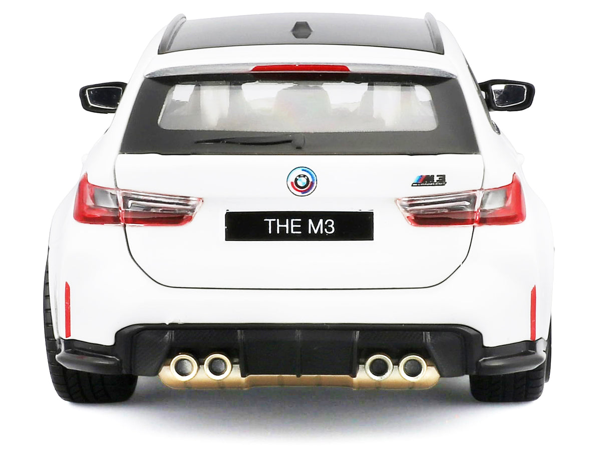 2023 BMW M3 Touring White with Black Top 1/24 Diecast Model Car