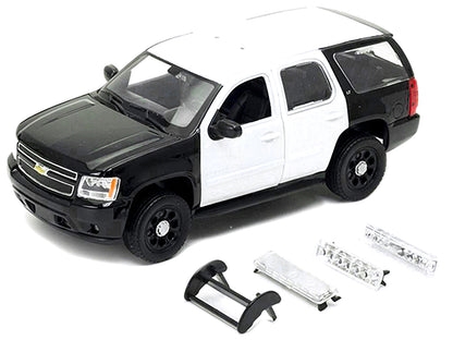 2008 Chevrolet Tahoe Unmarked Police Car Black and White 1/24 Diecast Model Car