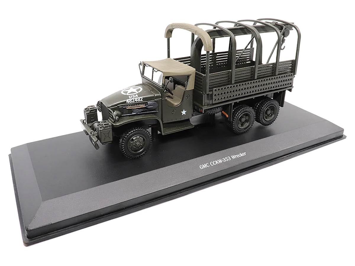 GMC CCKW353 Wrecker Tow Truck Olive Drab "United States Army" 1/43 Diecast Model