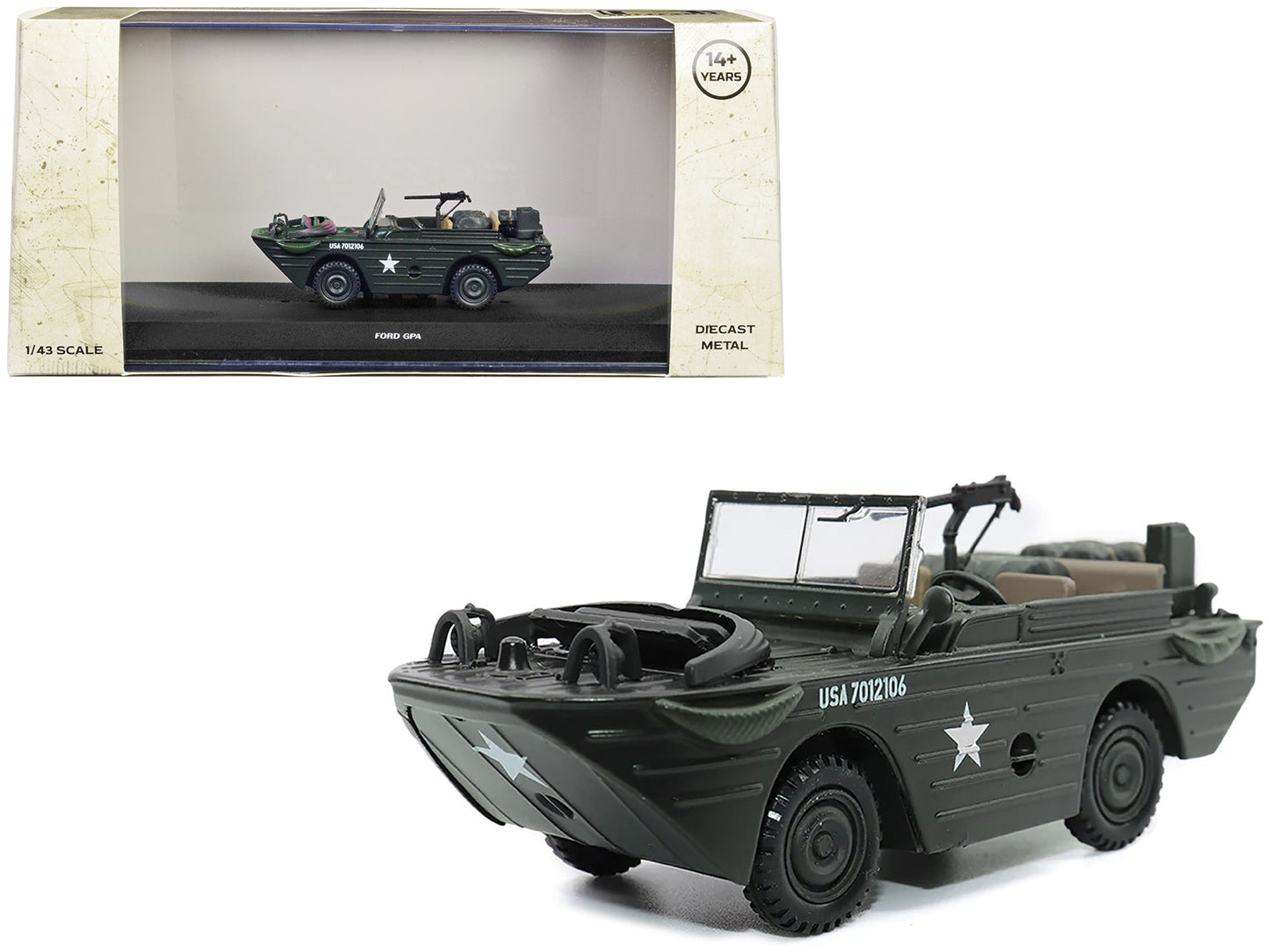 Ford GPA Amphibious Vehicle Olive Drab "United States Army" 1/43 Diecast Model