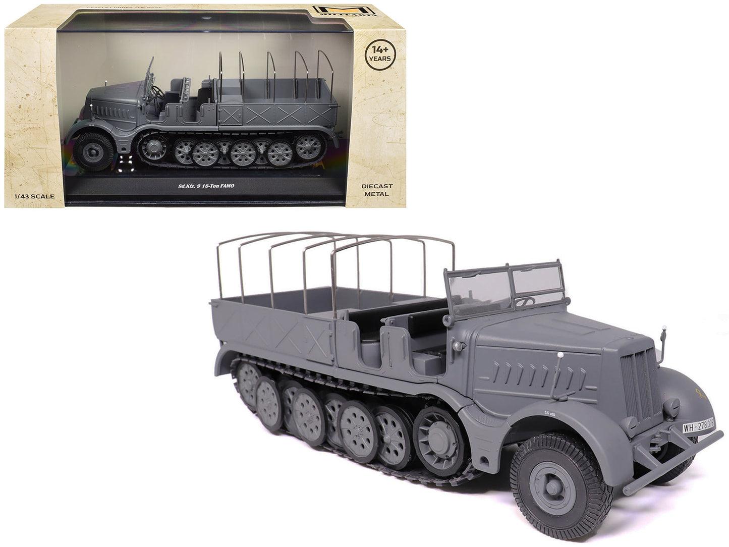 Sd.Kfz. 9 18-Ton FAMO AFV Gray "German Army" 1/43 Diecast Model