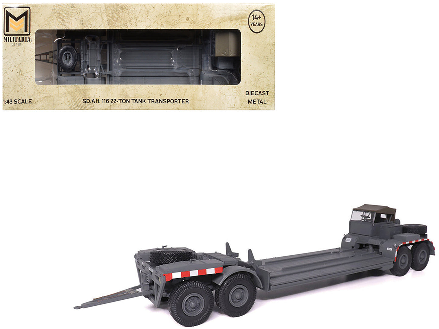 SD.AH. 116 22-Ton Tank Transporter Gray "German Army" 1/43 Diecast Model