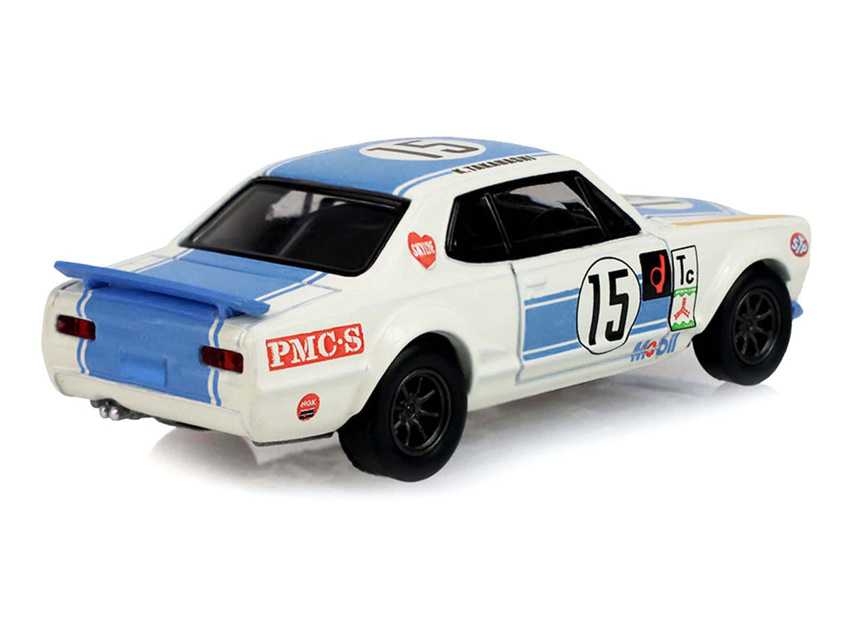 1972 Nissan Skyline 2000 GT-R (KPGC10) RHD (Right Hand Drive) #15 Kunimitsu Takahashi "50th Victory" White with Blue Stripe "Tokyo Torque" Series 10 1/64 Diecast Model Car