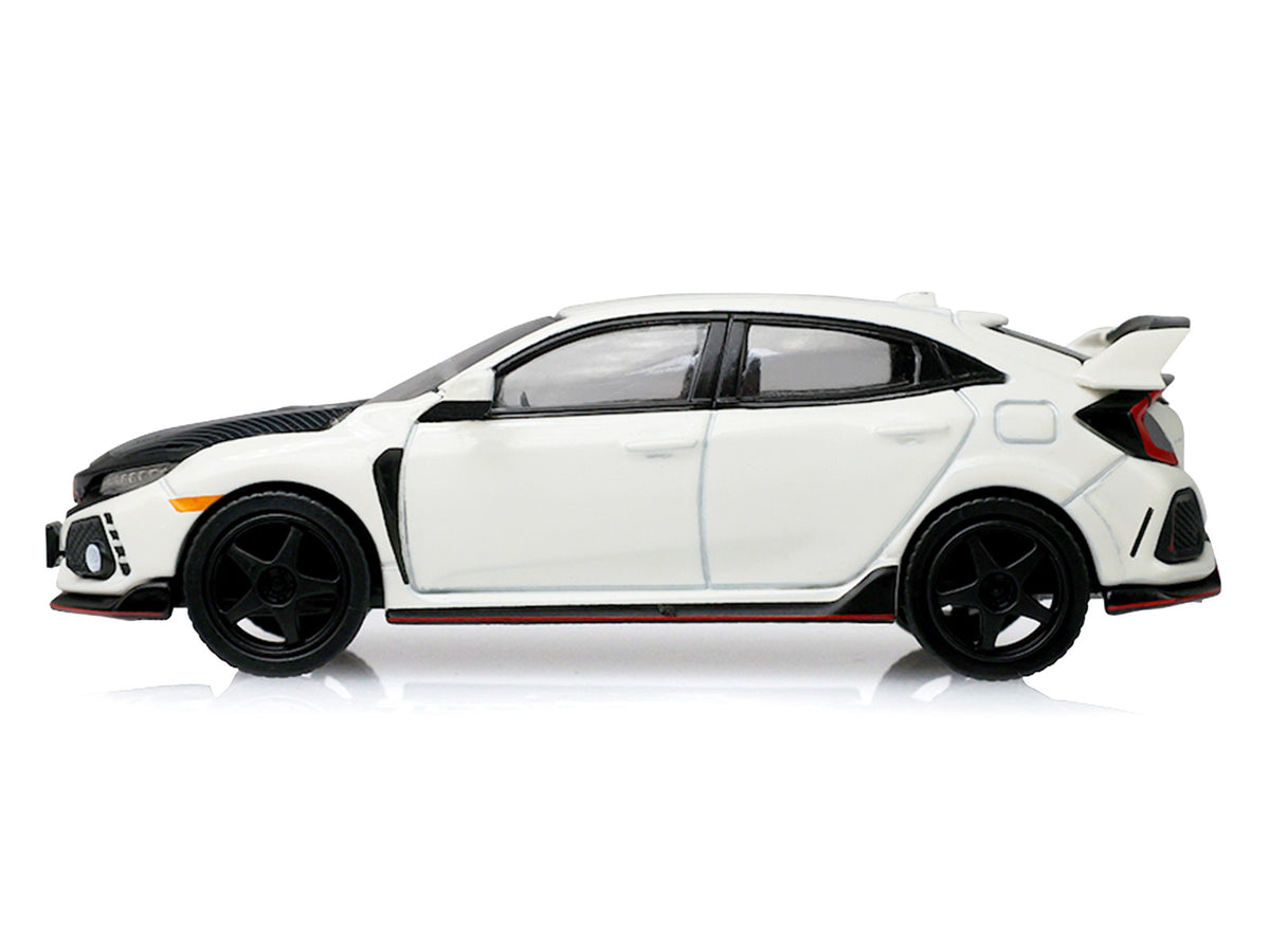 2018 Honda Civic Type-R (FK8) RHD (Right Hand Drive) Championship White with Carbon Hood "Tokyo Torque" Series 10 1/64 Diecast Model Car