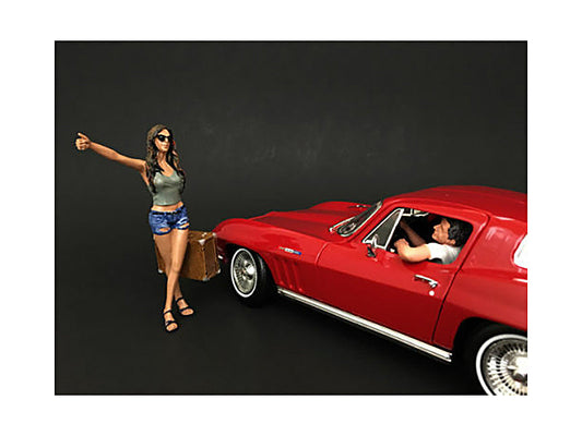 Hitchhiker 2 piece Figurine Set (Green Shirt) for 1/24 Scale Models