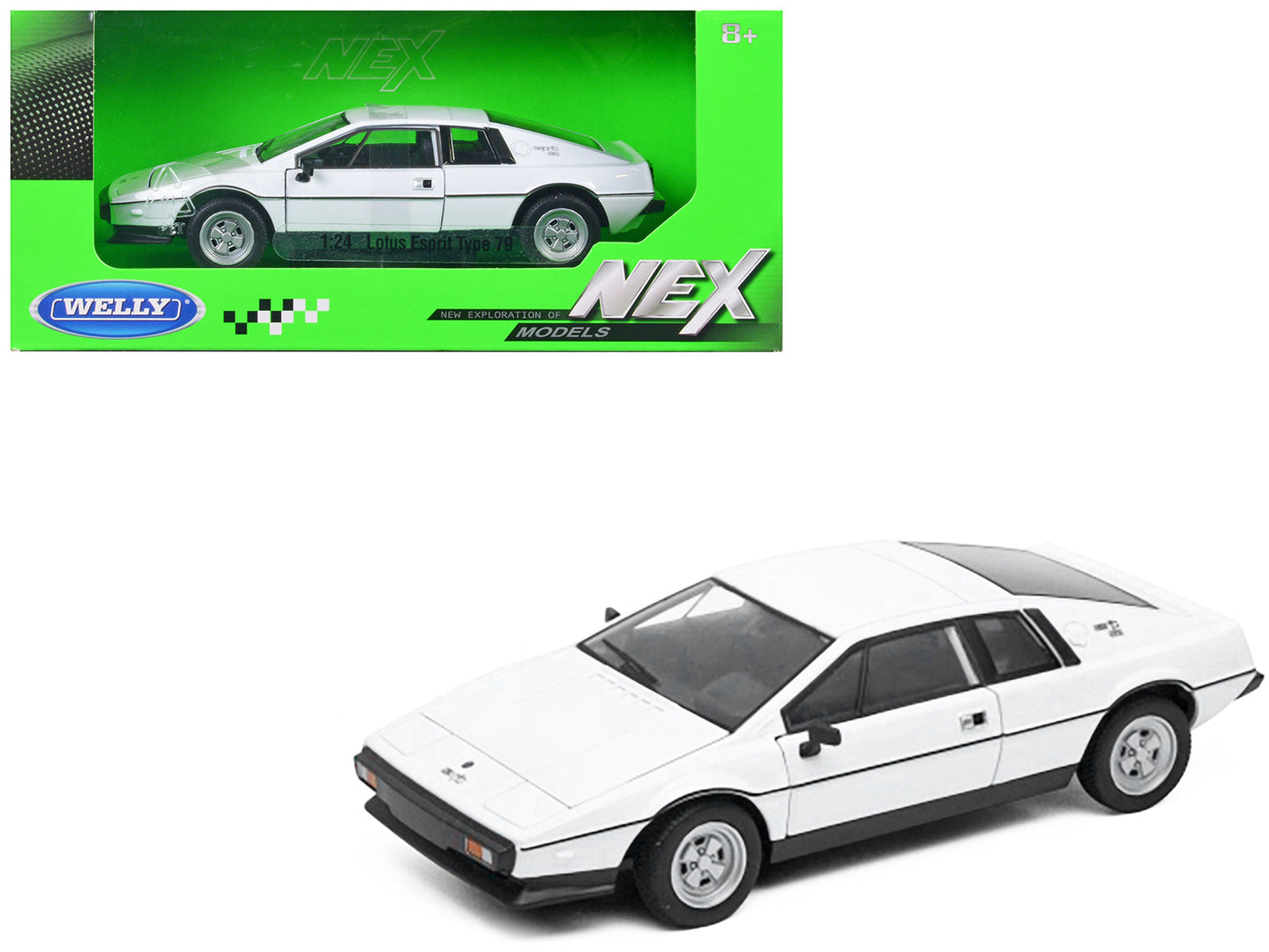 Lotus Esprit S2 Type 79 White "NEX Models" Series 1/24 Diecast Model Car