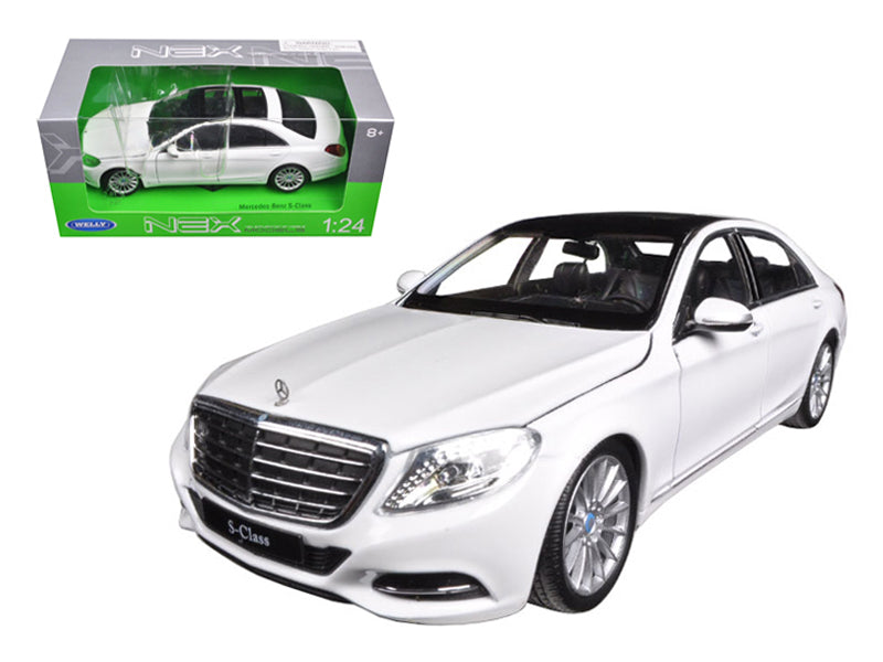 Mercedes Benz S Class with Sunroof White "NEX Models" 1/24 Diecast Model Car