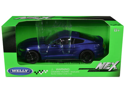 2015 Ford Mustang GT 5.0 Blue Metallic "NEX Models" Series 1/24 Diecast Model Car