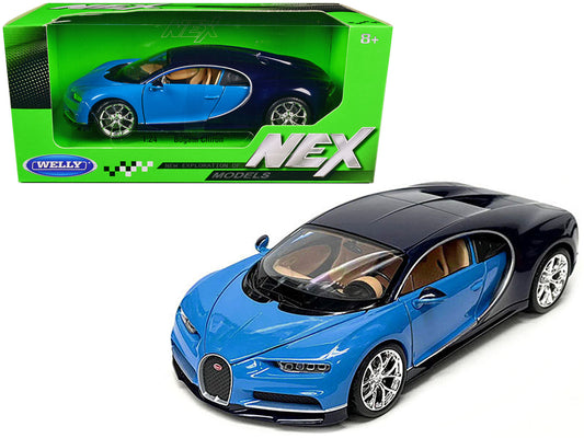 Bugatti Chiron Blue and Dark Blue Two-Tone "NEX Models" Series 1/24 Diecast Model Car