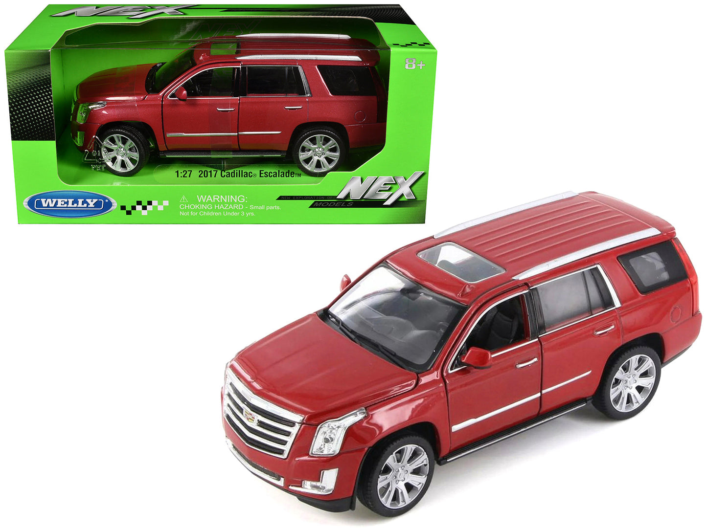 2017 Cadillac Escalade with Sunroof Red Metallic 1/24-1/27 Diecast Model Car