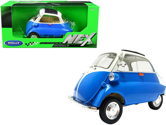 BMW Isetta Blue and White "NEX Models" 1/18 Diecast Model Car