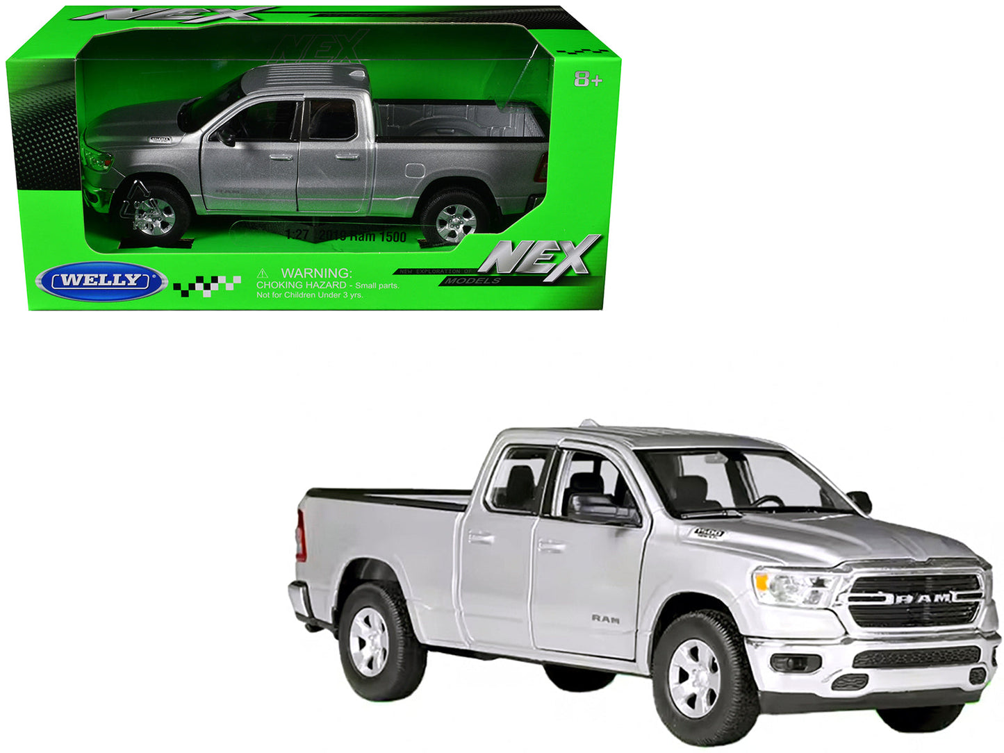 2019 RAM 1500 Pickup Truck Silver Metallic "NEX Models" Series 1/27 Diecast Model Car