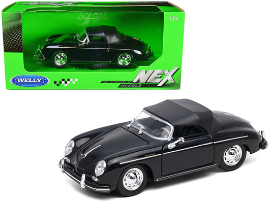 Porsche 356A Speedster Soft Top Black "NEX Models" Series 1/24 Diecast Model Car
