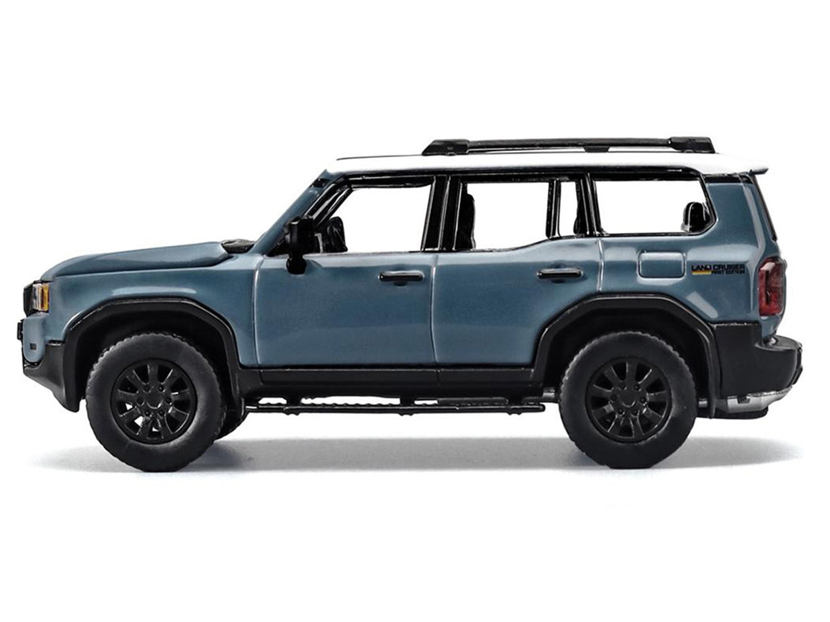 Toyota Land Cruiser 250 Blue with White Top 1/64 Diecast Model Car