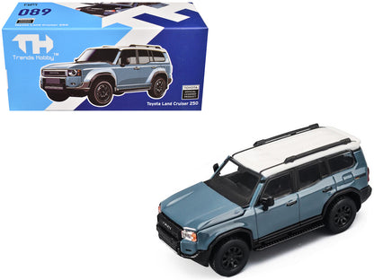 Toyota Land Cruiser 250 Blue with White Top 1/64 Diecast Model Car