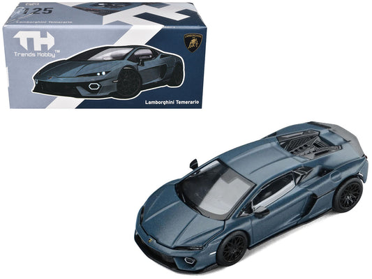 Lamborghini Temerario Matt Blue Metallic 1/64 Diecast Model Car