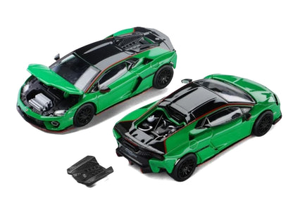 Lamborghini Temerario Green with Black Topdie 1/64 Diecast Model Car