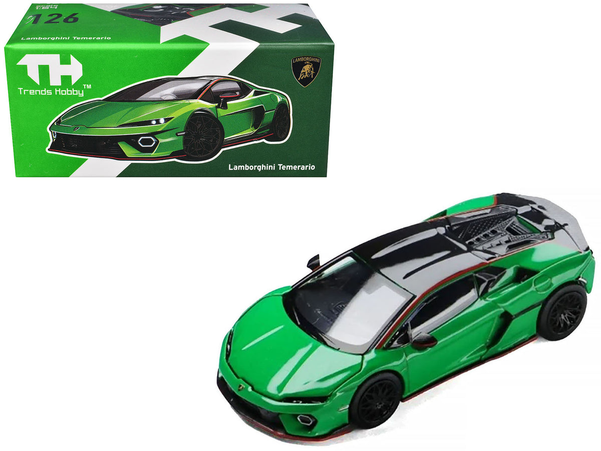 Lamborghini Temerario Green with Black Topdie 1/64 Diecast Model Car