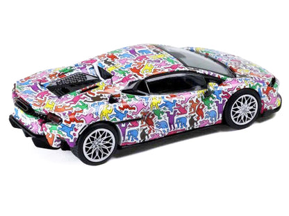 Lamborghini Temerario "Keith Haring Livery" White with Graphics 1/64 Diecast Model car