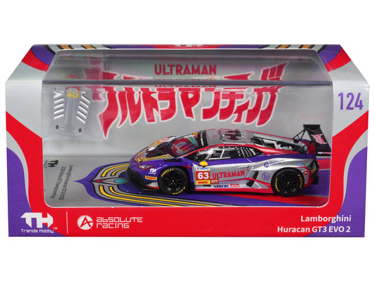 Lamborghini Huracan GT3 EVO 2 #63 Akash Nandy - Zhang Shi Mo "Ultraman" "China GT Championship" (2026) 1/64 Diecast Model Car