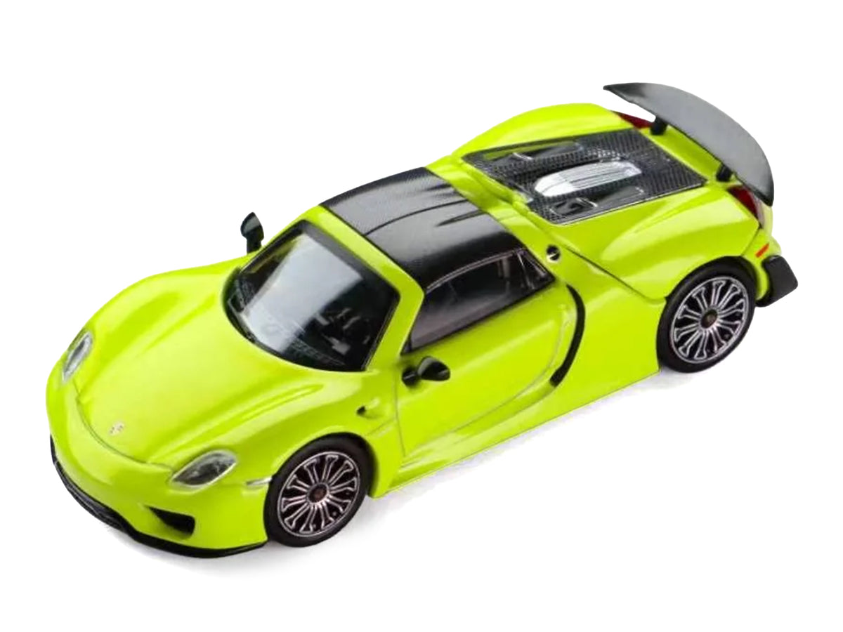 Porsche 918 Spyder Acid Green with Carbon Top 1/64 Diecast Model Car