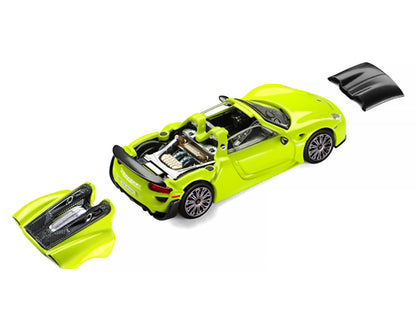 Porsche 918 Spyder Acid Green with Carbon Top 1/64 Diecast Model Car