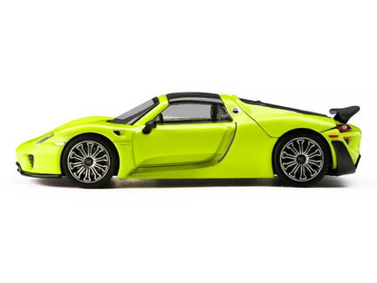 Porsche 918 Spyder Acid Green with Carbon Top 1/64 Diecast Model Car