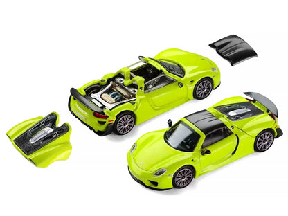 Porsche 918 Spyder Acid Green with Carbon Top 1/64 Diecast Model Car