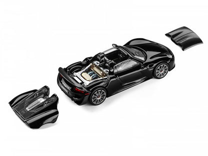 Porsche 918 Spyder Black with Carbon Top 1/64 Diecast Model Car