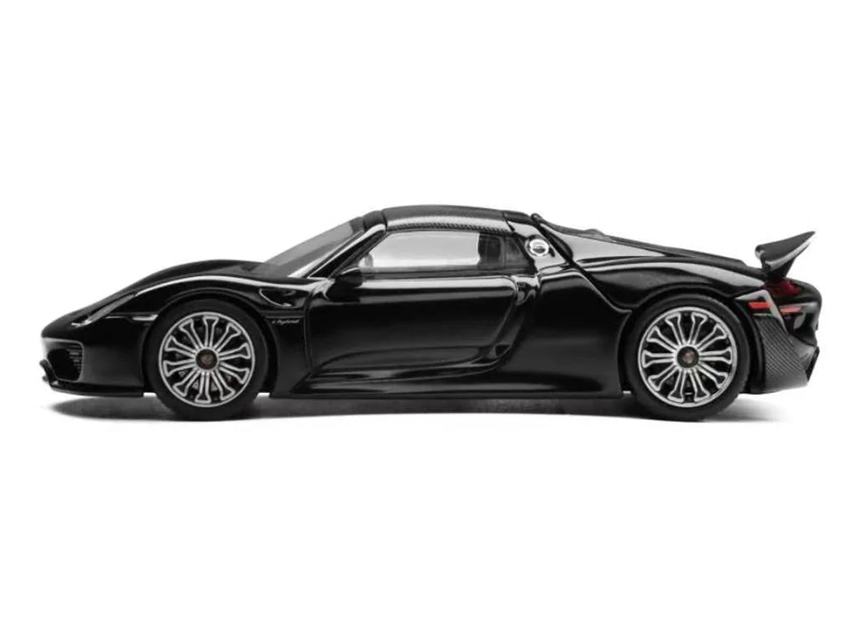 Porsche 918 Spyder Black with Carbon Top 1/64 Diecast Model Car