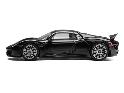 Porsche 918 Spyder Black with Carbon Top 1/64 Diecast Model Car