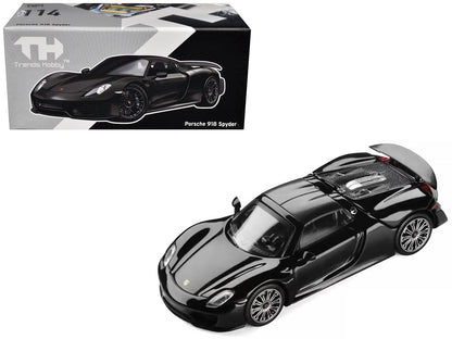 Porsche 918 Spyder Black with Carbon Top 1/64 Diecast Model Car