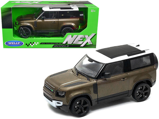 2020 Land Rover Defender Brown Metallic with White Top "NEX Models" 1/26 Diecast Model Car